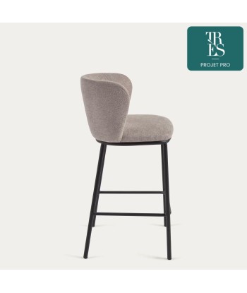 Tabouret Ciselia en chenille marron clair hauteur 65 cm les ctes