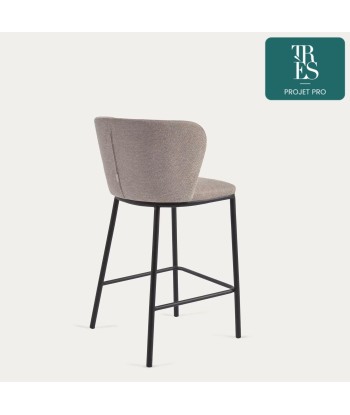 Tabouret Ciselia en chenille marron clair hauteur 65 cm les ctes