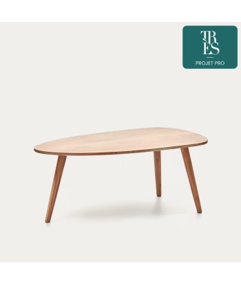 Table basse Eluana en bois d'acacia massif, Dim. Ø 110 x 60 cm Jusqu'à 80% De Réduction