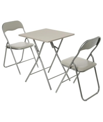 Ensemble Table pliante avec 2 chaises PVC Beige Venez acheter