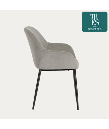 Chaise Konna en velours côtelé gris Découvrez la collection