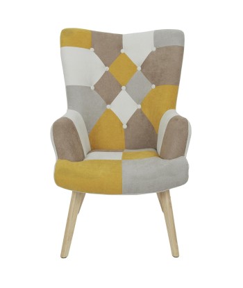 Fauteuil De Salon Helskini Patchwork Jaune pas cher