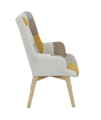 Fauteuil De Salon Helskini Patchwork Jaune pas cher