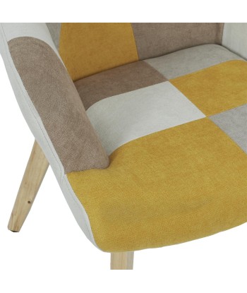 Fauteuil De Salon Helskini Patchwork Jaune pas cher