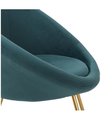 Fauteuil En Métal Et Velours Karl Bleu Canard Jusqu'à 80% De Réduction