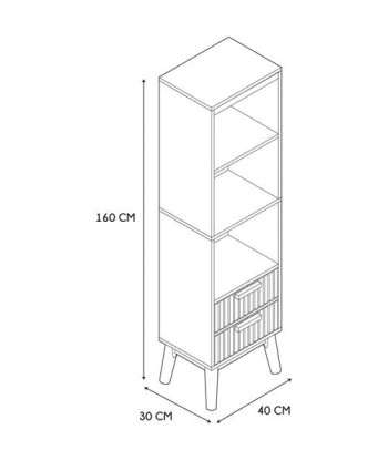Colonne De Rangement 2 Tiroirs Klaus Marron rembourrage situé sous