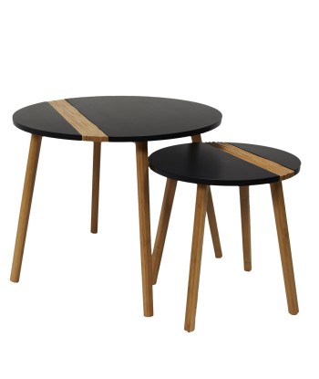 Lot De 2 Tables Gigognes Relief Noire suggérées chez