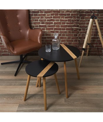 Lot De 2 Tables Gigognes Relief Noire suggérées chez