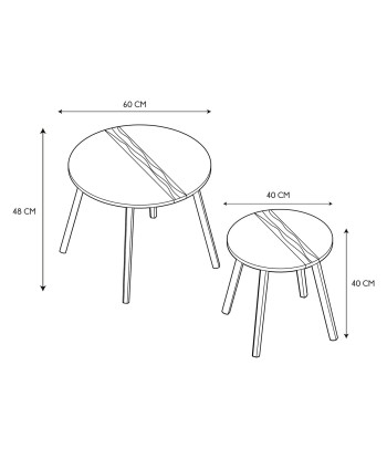 Lot De 2 Tables Gigognes Relief Noire suggérées chez