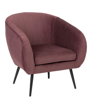 Fauteuil En Velours Plissé Solaro Rubis Prune shop