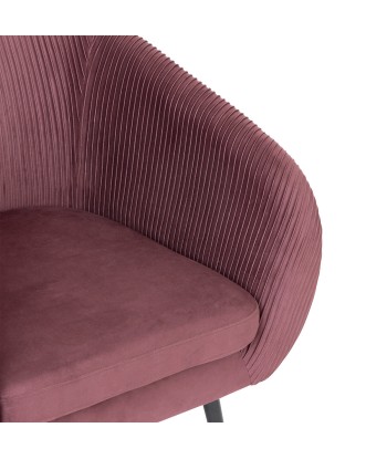 Fauteuil En Velours Plissé Solaro Rubis Prune shop