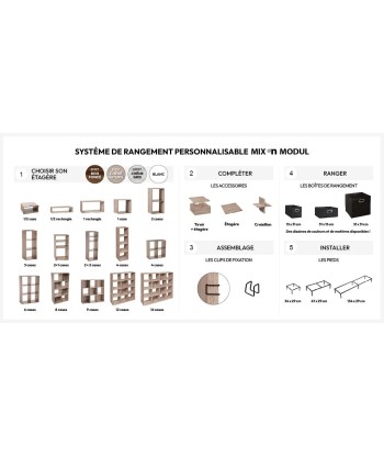 Étagère 9 Cases Mix N' Modul Effet Chêne Naturel pas cher chine