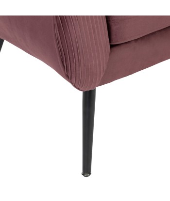 Fauteuil En Velours Plissé Solaro Rubis Prune shop