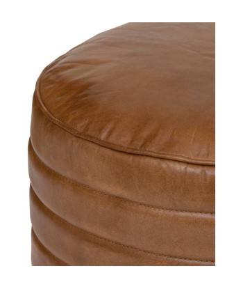 Pouf Gaj En Cuir Caramel Marron les muscles