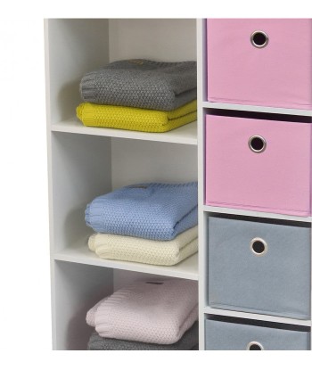 Meuble de rangement pour fille 3 niches + 4 tiroirs Rose et Gris livraison et retour toujours gratuits