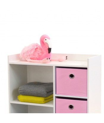 Meuble de rangement pour fille 3 niches + 4 tiroirs Rose et Gris livraison et retour toujours gratuits