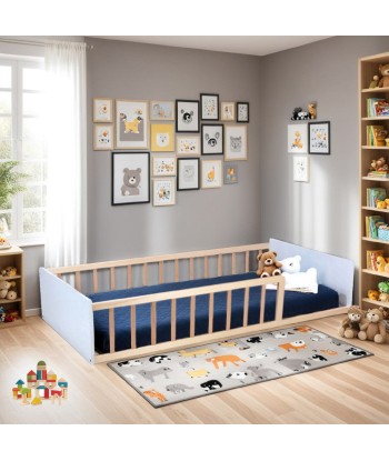 Lit enfant Pilou 90x190 avec sommier Blanc Et Naturel Les êtres humains sont 