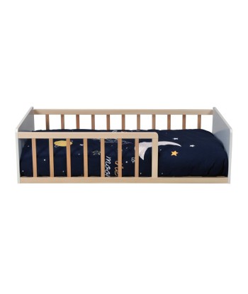 Lit enfant Pilou 70x140 avec sommier Blanc et Naturel Véritable concentré