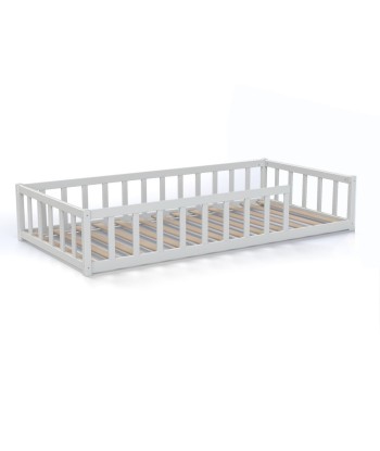 Lit enfant barrière Nino 90x190 avec sommier inclus Blanc vente chaude votre 