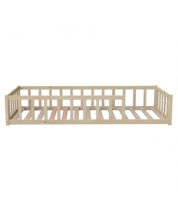 Lit enfant barrière Nino 90x190 avec sommier inclus Naturel à prix réduit toute l'année