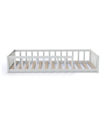 Lit enfant barrière Nino 90x190 avec sommier inclus Blanc vente chaude votre 