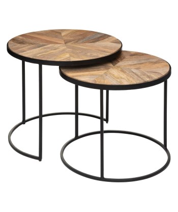 Lot de 2 tables gigognes Basile Marron sur le site 