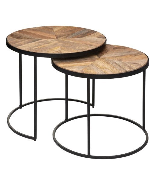 Lot de 2 tables gigognes Basile Marron sur le site 