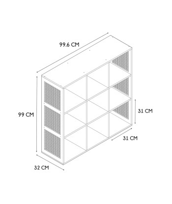 Rangement modulable 9 cases Bali Marron les ctes