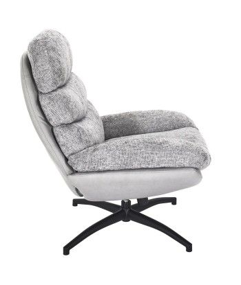 Fauteuil avec pouf Wiliam 99cm Gris online