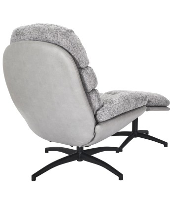 Fauteuil avec pouf Wiliam 99cm Gris online