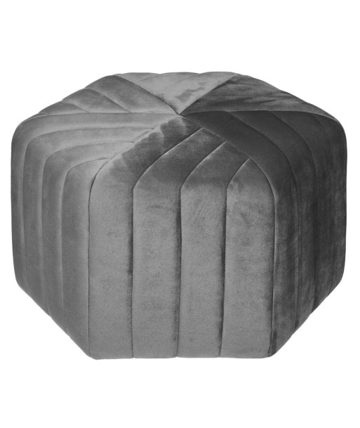 Pouf En Velours Hexagonal Seis Gris en ligne des produits 