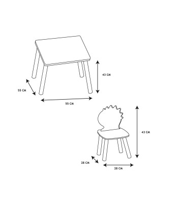 Ensemble Table et 2 chaises Dino Bleu de la marque