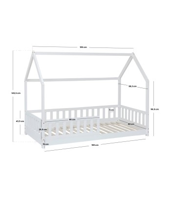 Lit cabane enfant Bosco Blanc 90x190 destockage