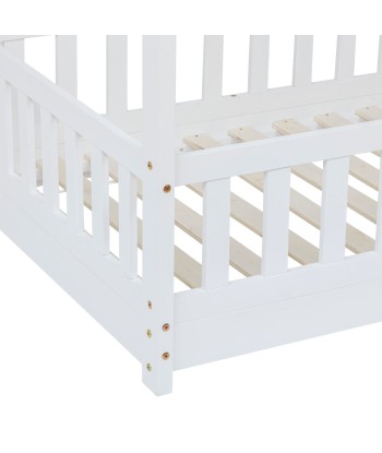 Lit cabane enfant Bosco Blanc 90x190 destockage