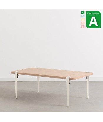 Table basse SANTIAGO en bois de forêts durables et acier, 120 x 60cm le concept de la Pate a emporter 