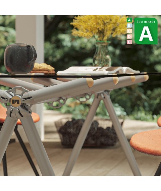 Table de repas 6 personnes, Clavex 51.0, en échafaudages upcyclés brillant des détails fins