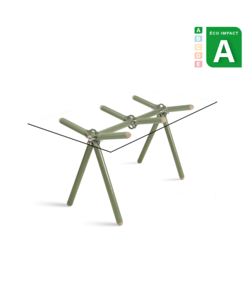 Table de repas 6 personnes, Clavex 51.0, en échafaudages upcyclés brillant des détails fins