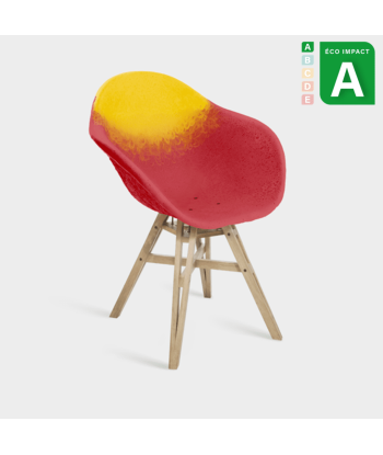 Fauteuil Gravêne 6.7, plastique et bois upcyclés Amélioration de cerveau avec