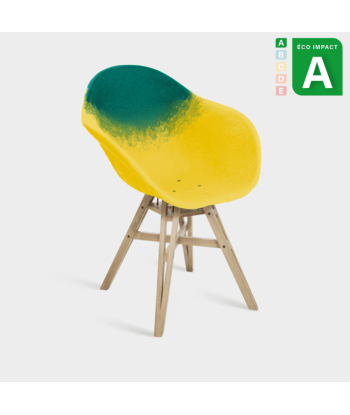 Fauteuil Gravêne 6.7, plastique et bois upcyclés Amélioration de cerveau avec