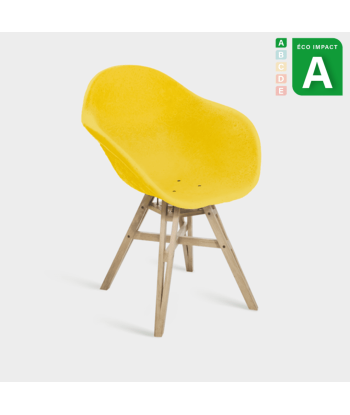 Fauteuil Gravêne 6.7, plastique et bois upcyclés Amélioration de cerveau avec