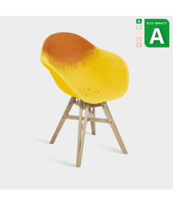 Fauteuil Gravêne 6.7, plastique et bois upcyclés Amélioration de cerveau avec