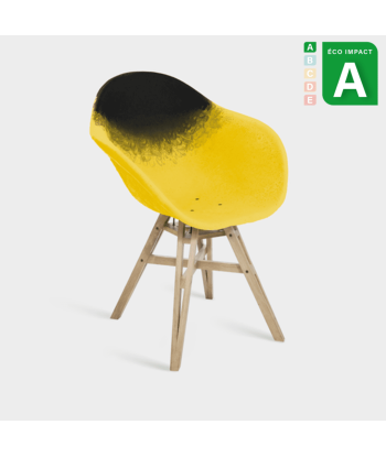 Fauteuil Gravêne 6.7, plastique et bois upcyclés Amélioration de cerveau avec