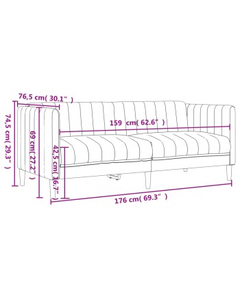 Canapé à 2 places marron foncé tissu en stock