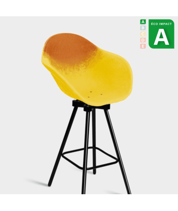 Fauteuil de bar Gravêne 8.7, plastique et acier upcyclés Faites des économies