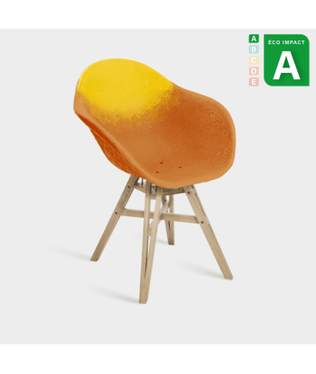 Fauteuil Gravêne 6.7, plastique et bois upcyclés Amélioration de cerveau avec