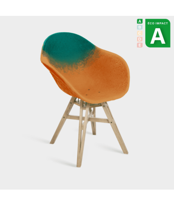 Fauteuil Gravêne 6.7, plastique et bois upcyclés Amélioration de cerveau avec