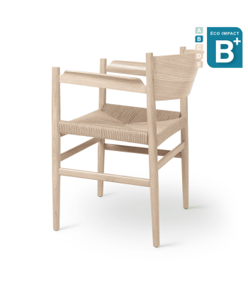 Fauteuil Nestor, bois issu de forêts durables et papier tressé de l' environnement