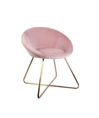 Fauteuil De Salon En Velours Karl Rose pas cheres