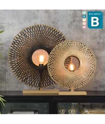 Lampe à poser Kalimantan en bambou, ⌀ 44 ou 60 cm ou a consommer sur place