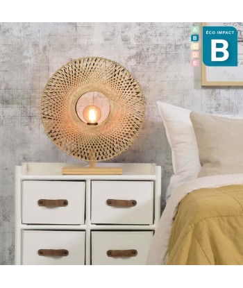 Lampe à poser Kalimantan en bambou, ⌀ 44 ou 60 cm ou a consommer sur place